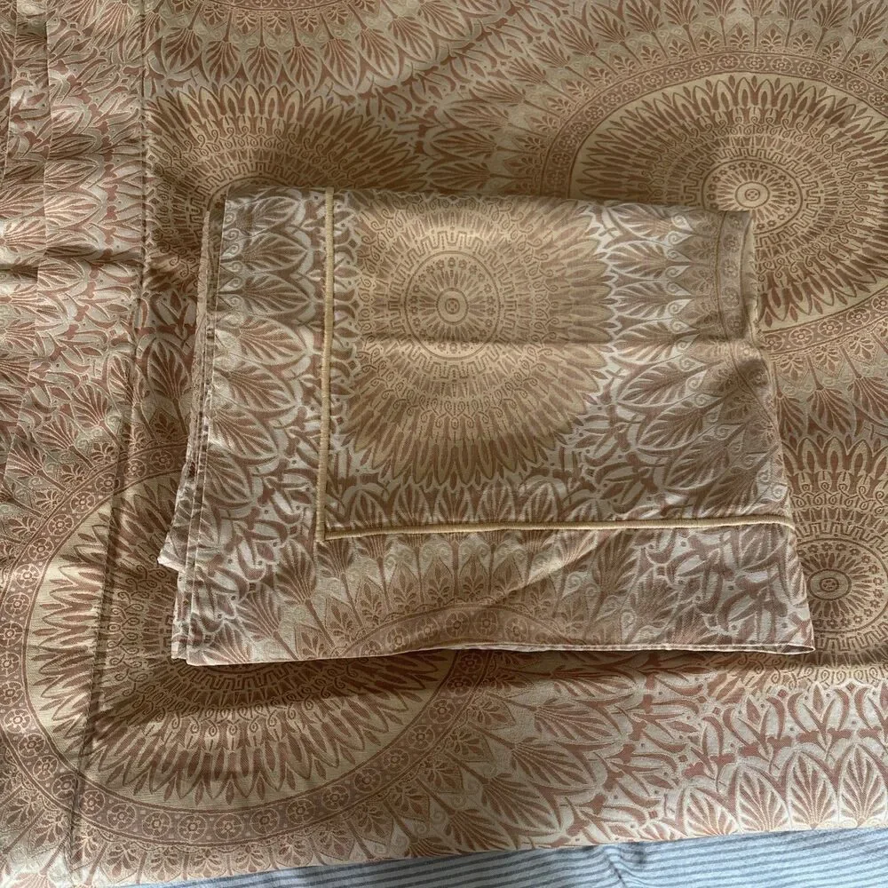 Peacock Alley Couture Gold Medallion King Duvet w/2 Shams Egyptian Cotton USA